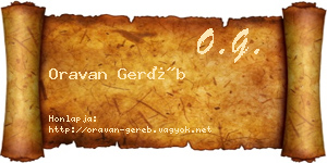 Oravan Geréb névjegykártya